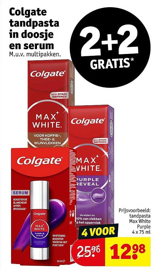 Colgate tandpasta in doosje en serum 2+2 GRATIS*