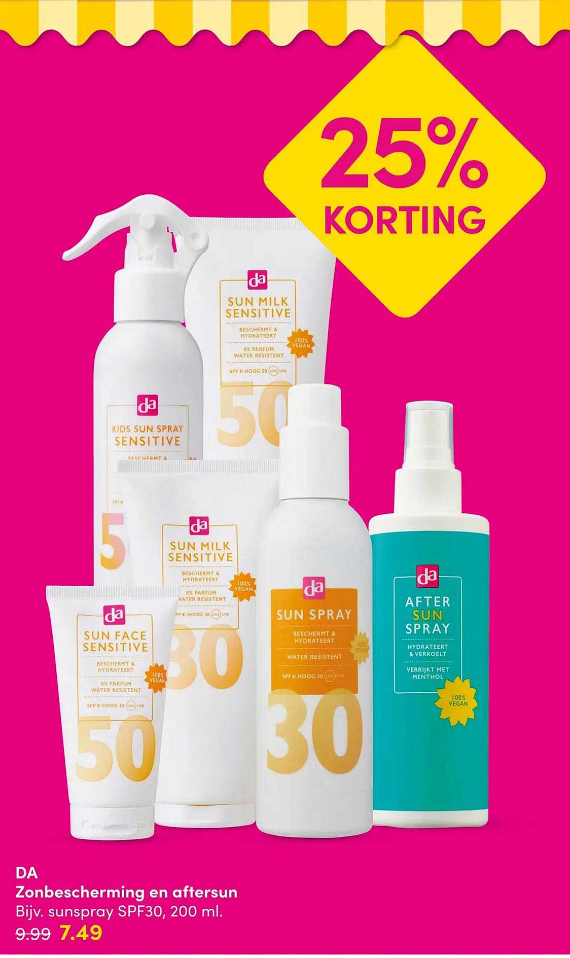 DA Zonbescherming en aftersun 25% KORTING
