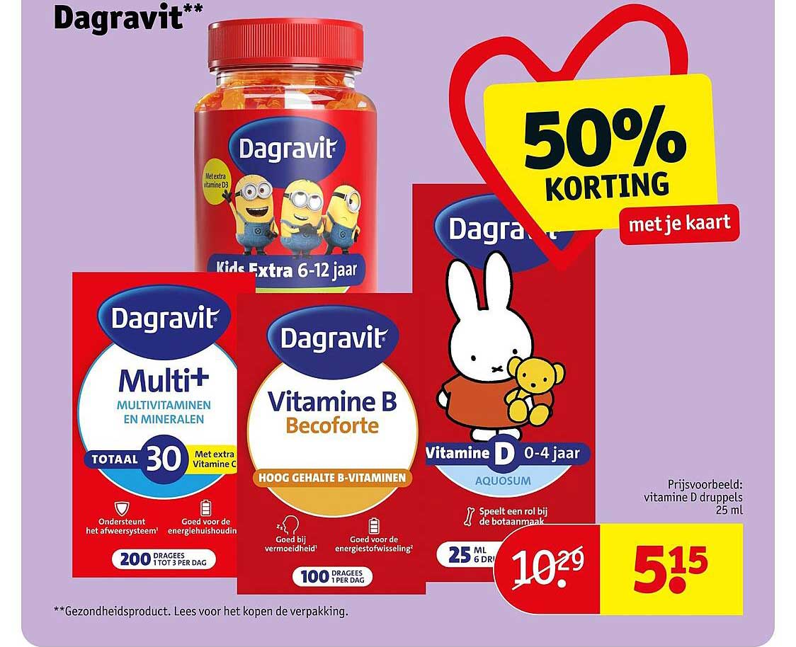 Dagravit 50% KORTING met je kaart