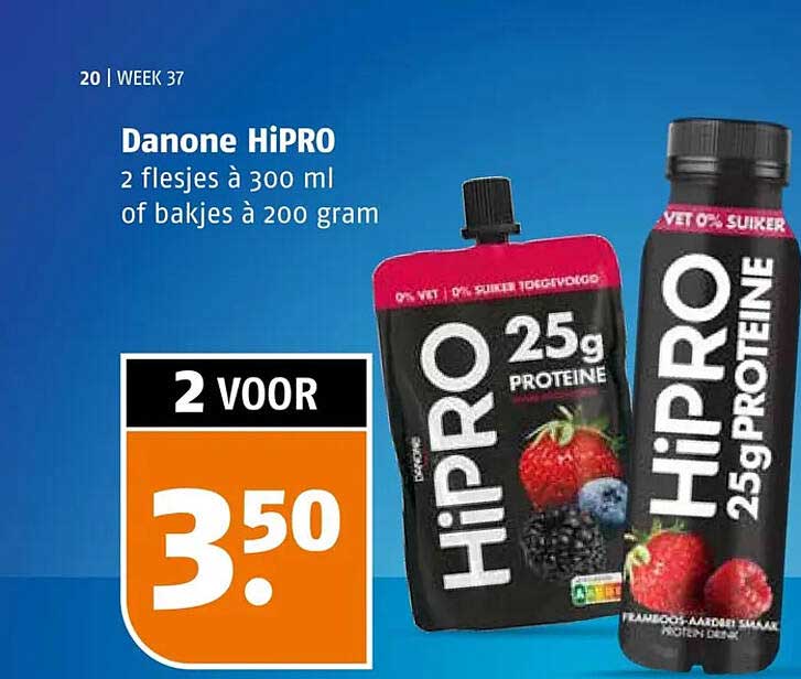 Danone HiPRO 2 flesjes à 300 ml of bakjes à 200 gram