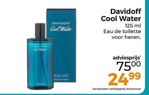 Davidoff Cool Water 125 ml Eau de toilette voor heren.