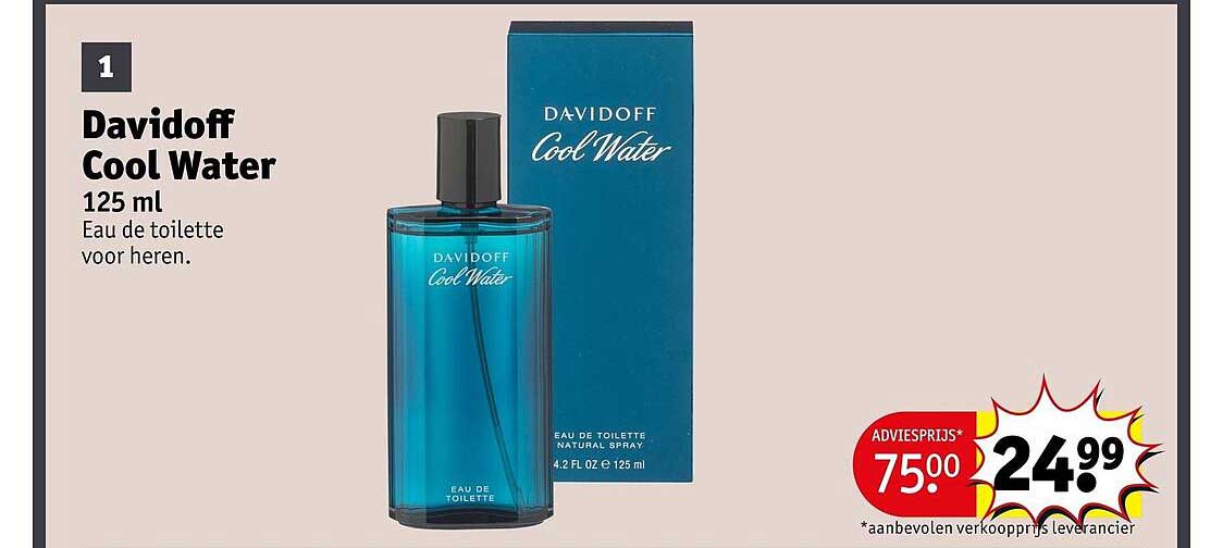 Davidoff Cool Water 125 ml Eau de toilette voor heren.