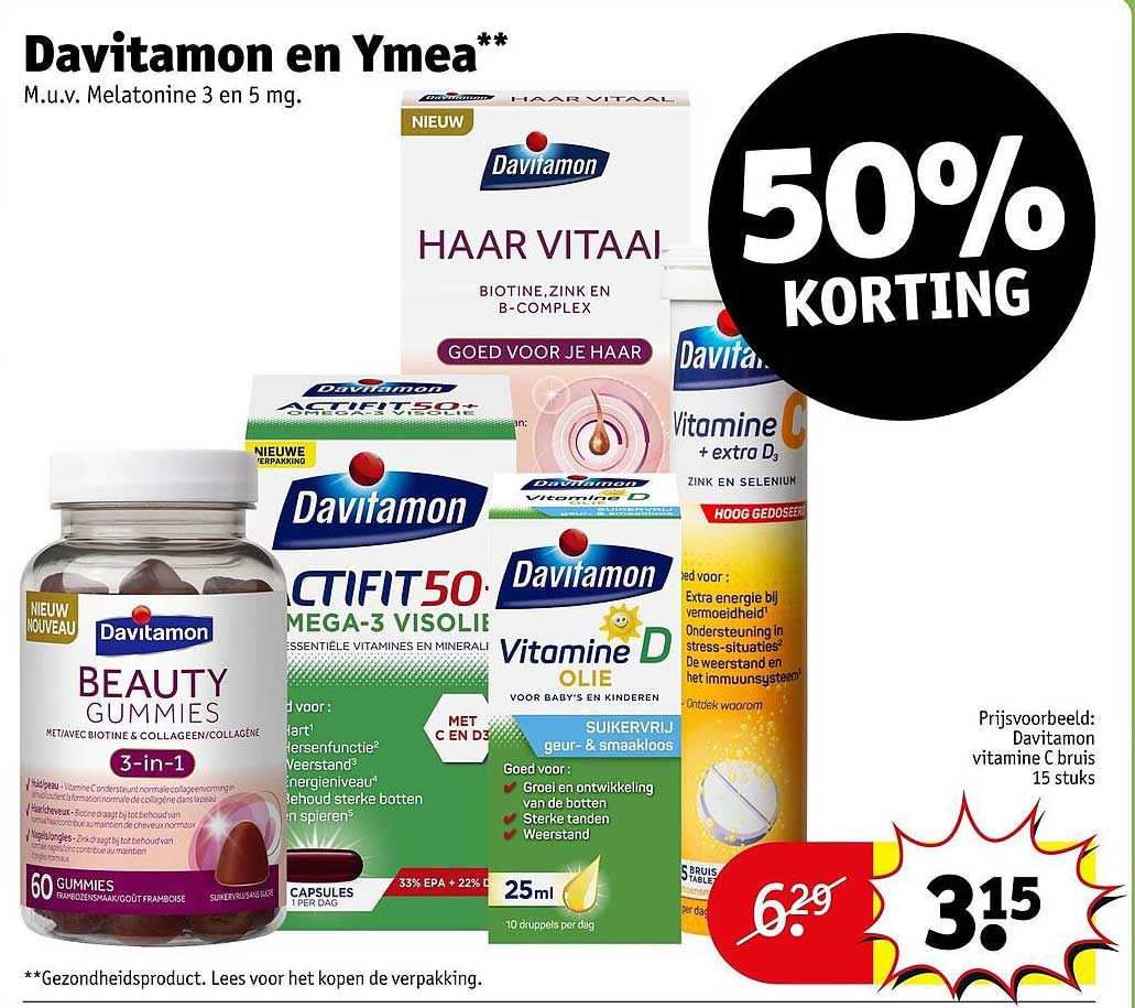 Davitamon en Ymea** 50% KORTING