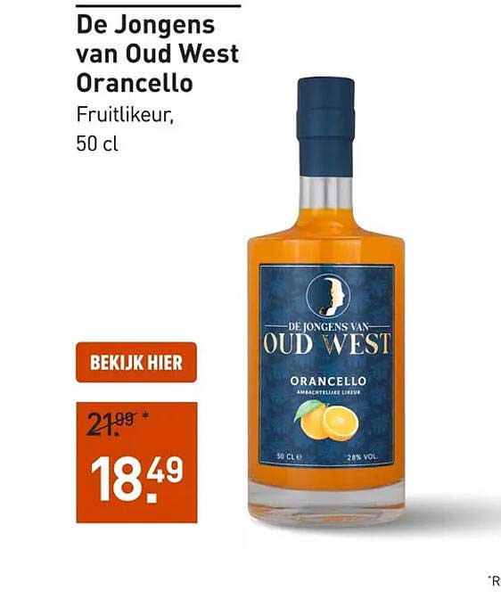 De Jongens van Oud West Orancello Fruitlikeur, 50 cl