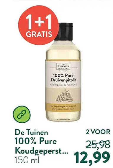 De Tuinen 100% Pure Koudgeperst... 150 ml 1+1 GRATIS