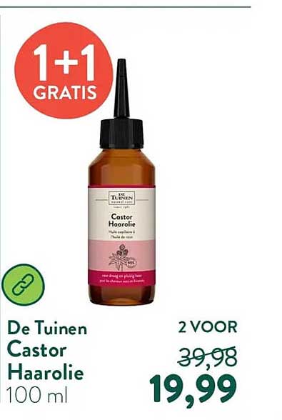 De Tuinen Castor Haarolie 100 ml 1+1 GRATIS