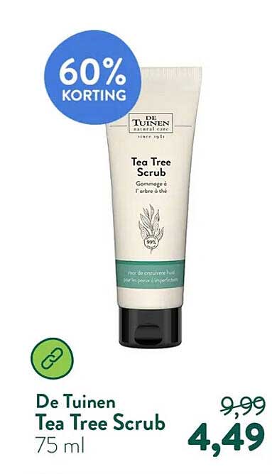 De Tuinen Tea Tree Scrub 75 ml 60% KORTING