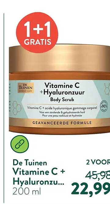 De Tuinen Vitamine C + Hyaluronzu... 1+1 GRATIS