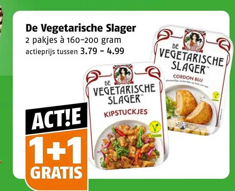 De Vegetarische Slager 1+1 gratis