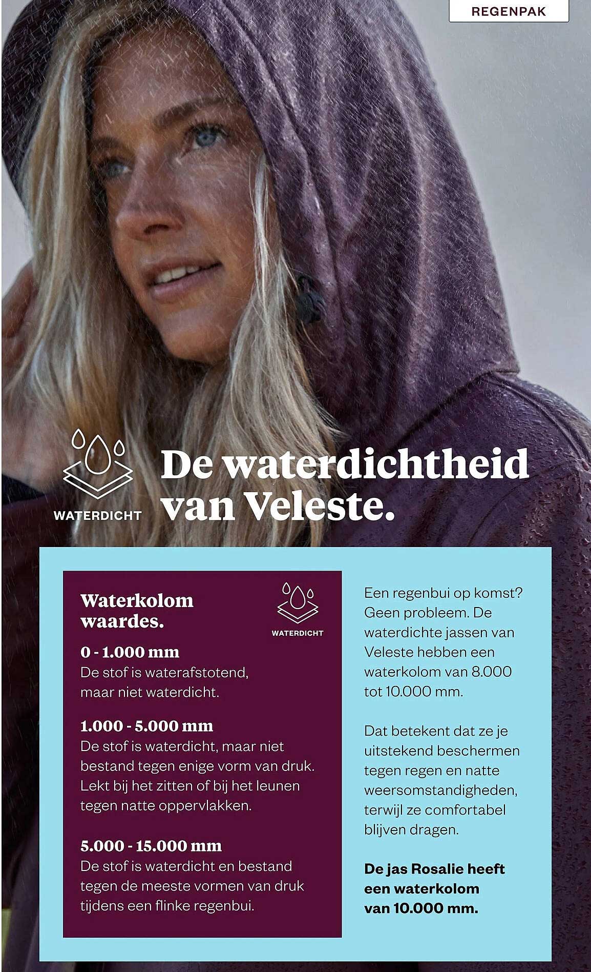 De waterdichtheid van Veleste.