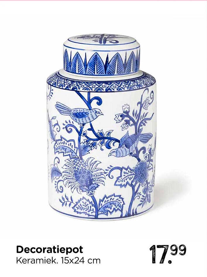 Decoratiepot Keramiek. 15x24 cm