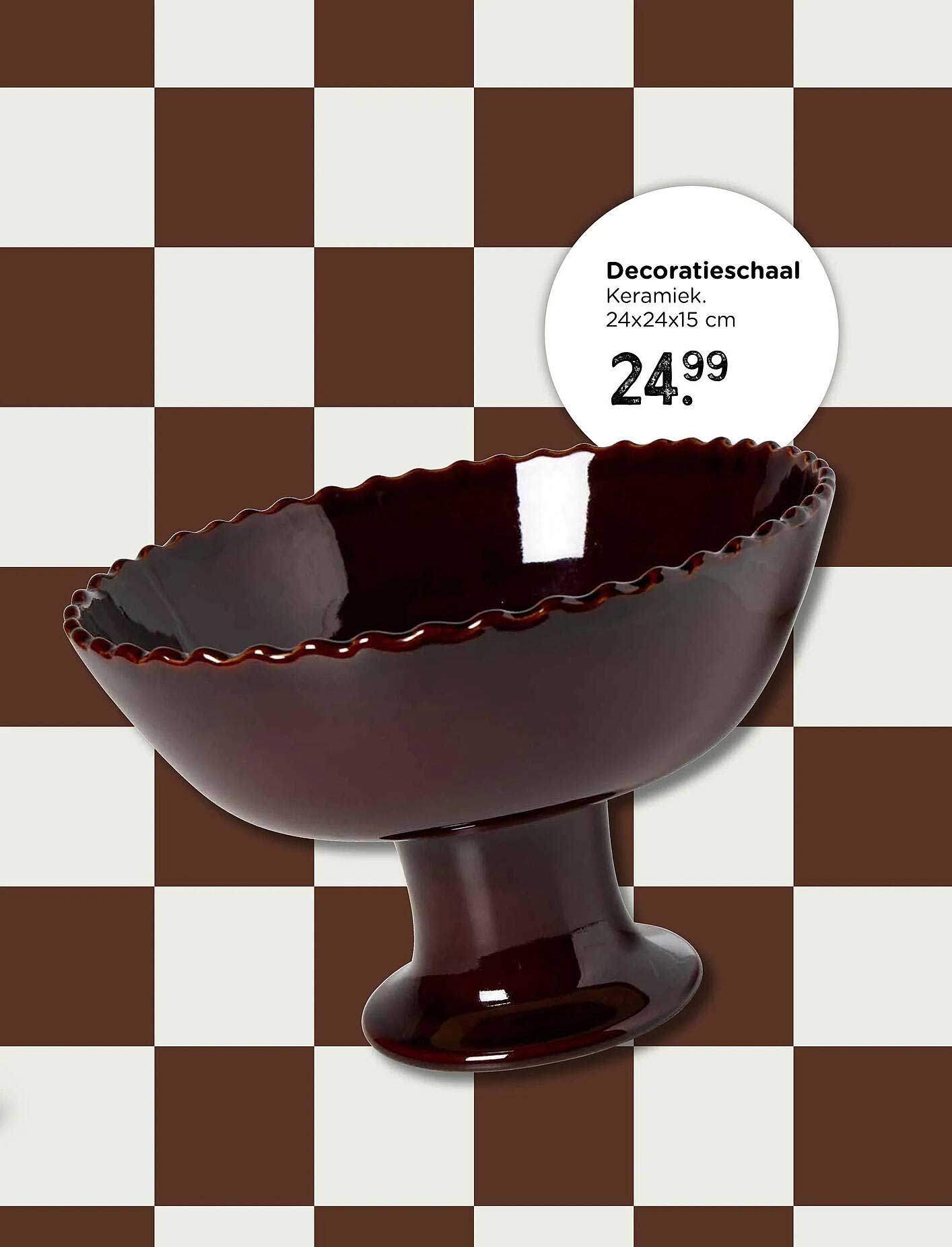 Decoratieschaal Keramiek. 24x24x15 cm