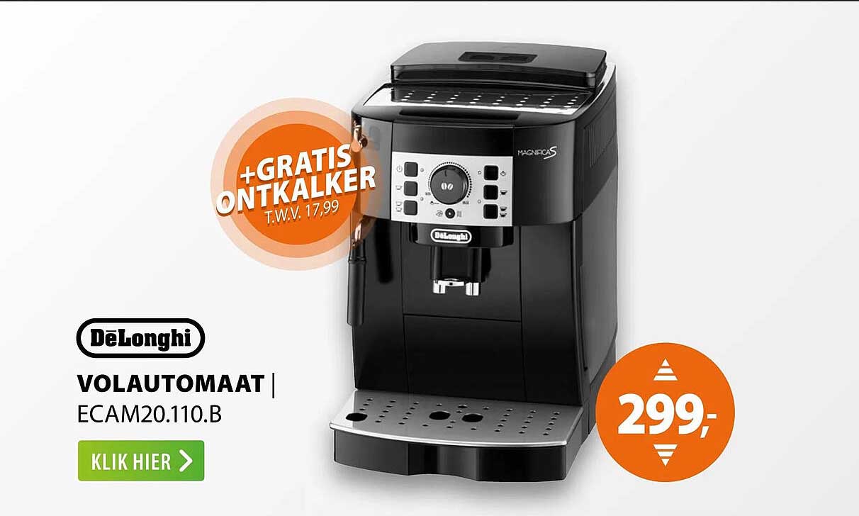 DeLonghi Volautomaat ECAM20.110.B +GRATIS ONTKALKER T.W.V. 17,99