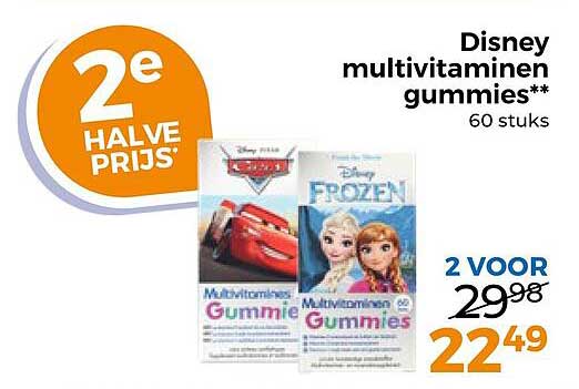 Disney multivitaminen gummies** 60 stuks 2e halve prijs