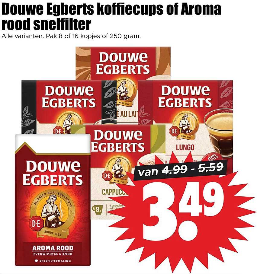 Douwe Egberts koffiecups of Aroma rood snelfilter