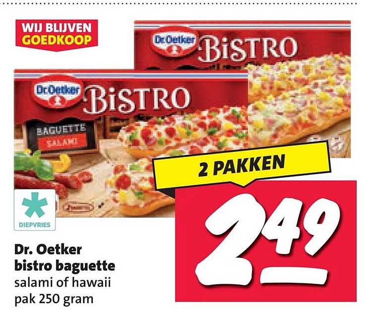 Dr. Oetker bistro baguette salami of hawaii pak 250 gram 2 PAKKEN