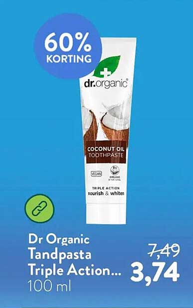 Dr Organic Tandpasta Triple Action... 60% KORTING