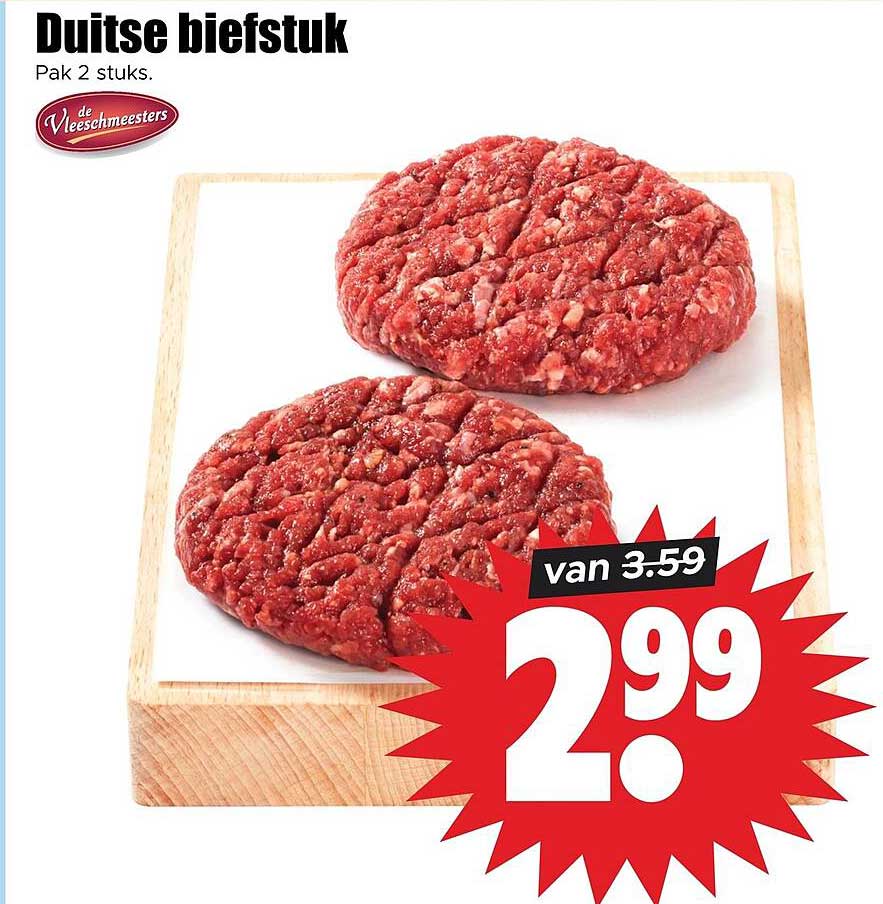 Duitse biefstuk Pak 2 stuks.