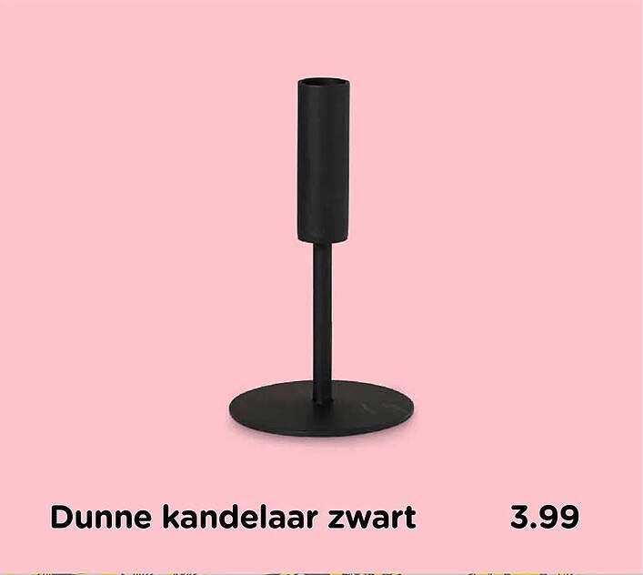 Dunne kandelaar zwart