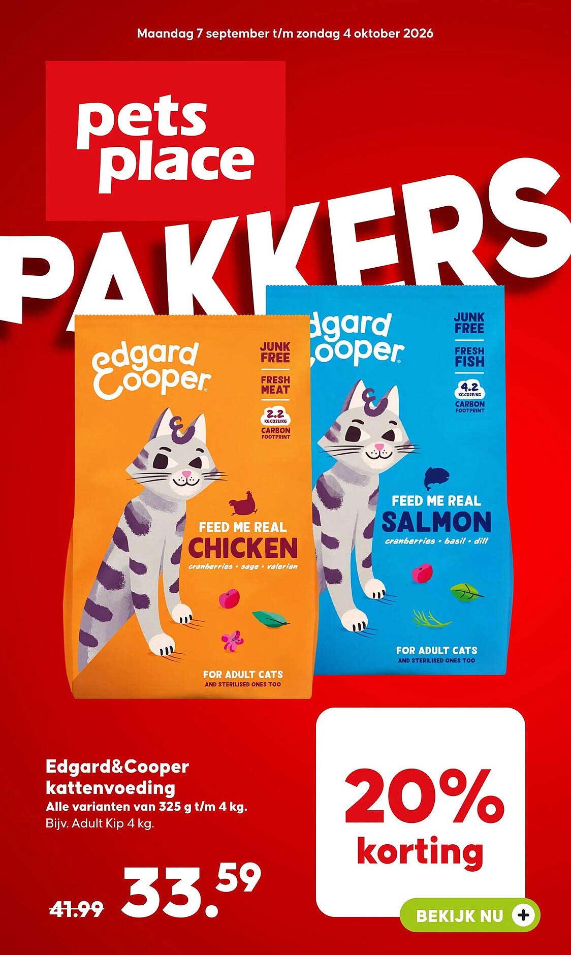Edgard&Cooper kattenvoeding 20% korting