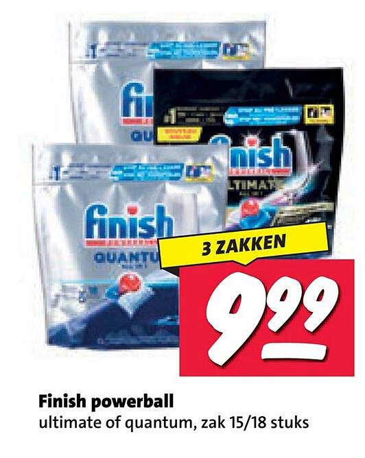 Finish powerball ultimate of quantum, zak 15/18 stuks 3 ZAKKEN