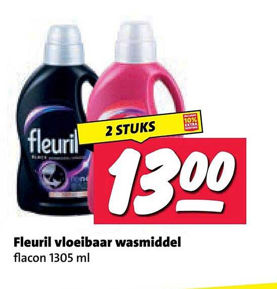 Fleuril vloeibaar wasmiddel flacon 1305 ml 2 STUKS