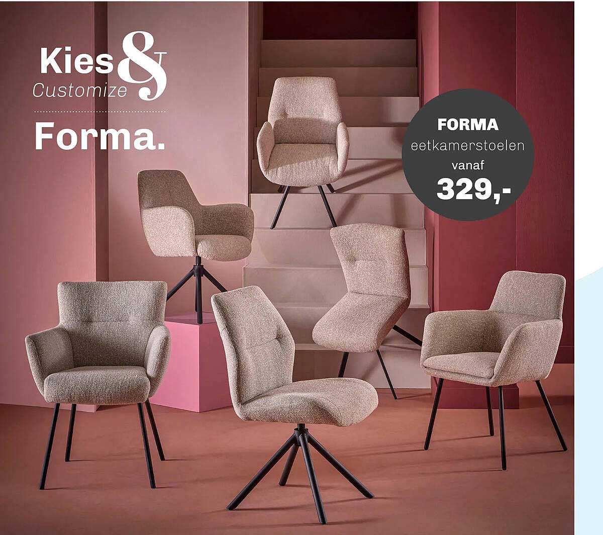 FORMA eetkamerstoelen vanaf 329,-
