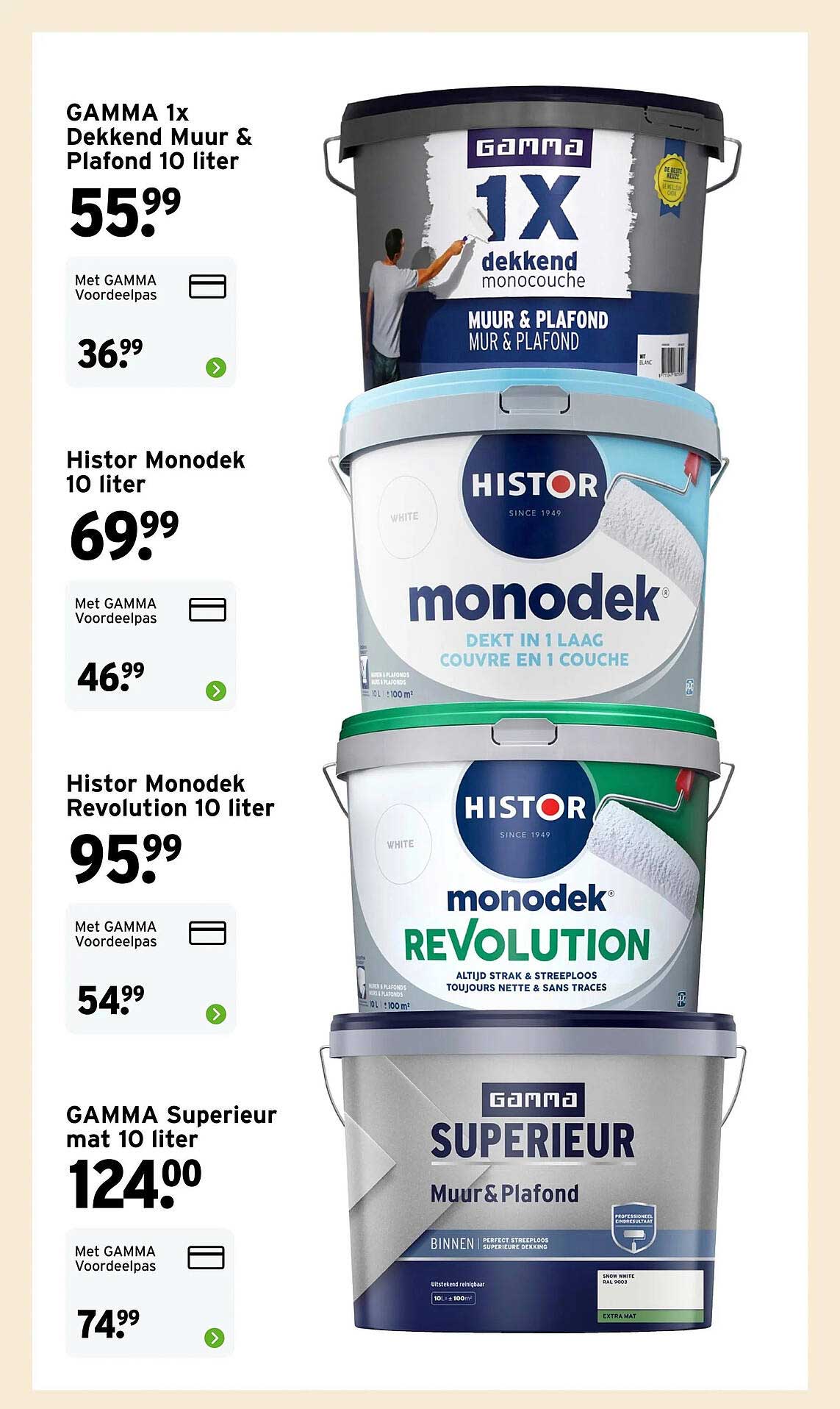 GAMMA 1x Dekkend Muur & Plafond 10 liter