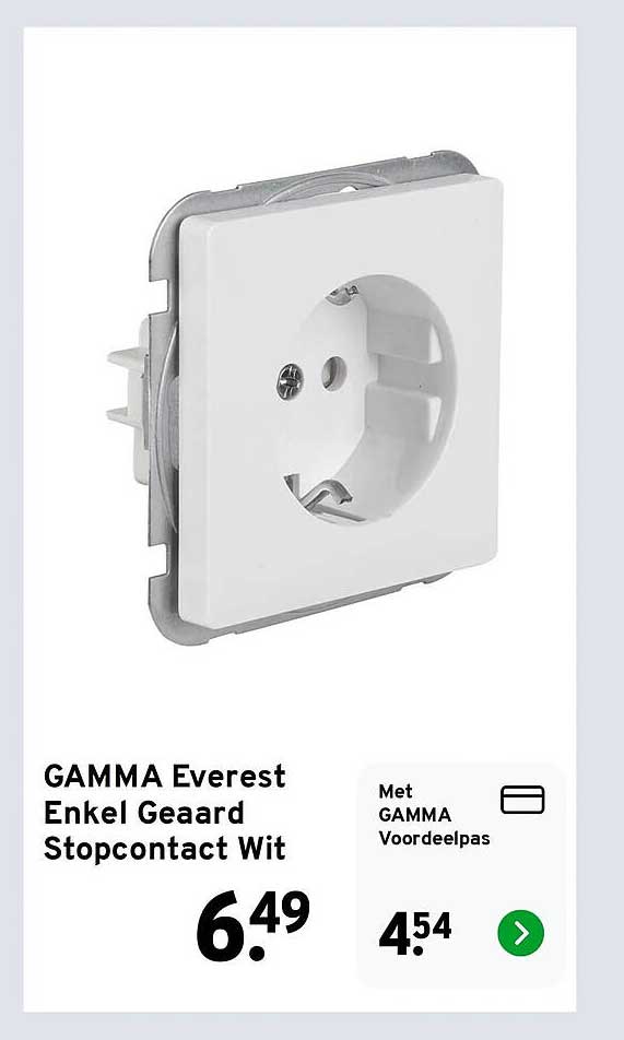GAMMA Everest Enkel Geaard Stopcontact Wit