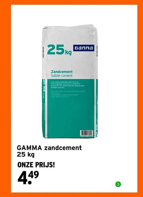 GAMMA zandcement 25 kg ONZE PRIJS!