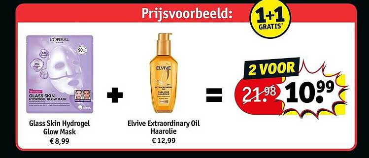 Glas Skin Hydrogel Glow Mask + Elvive Extraordinary Oil Haarolie 1+1 GRATIS