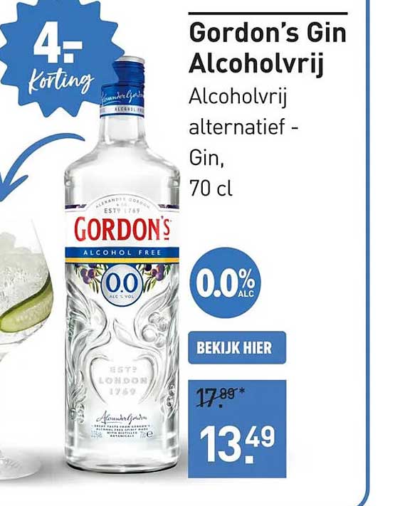 Gordon's Gin Alcoholvrij Alcoholvrij alternatief - Gin, 70 cl
