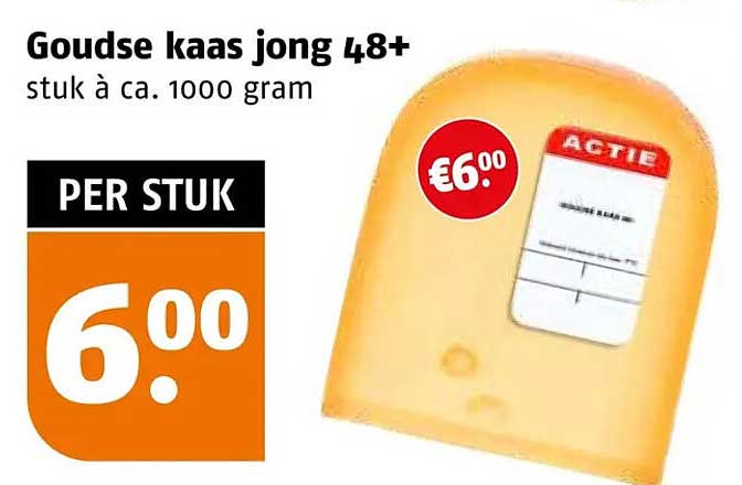 Goudse kaas jong 48+ stuk à ca. 1000 gram