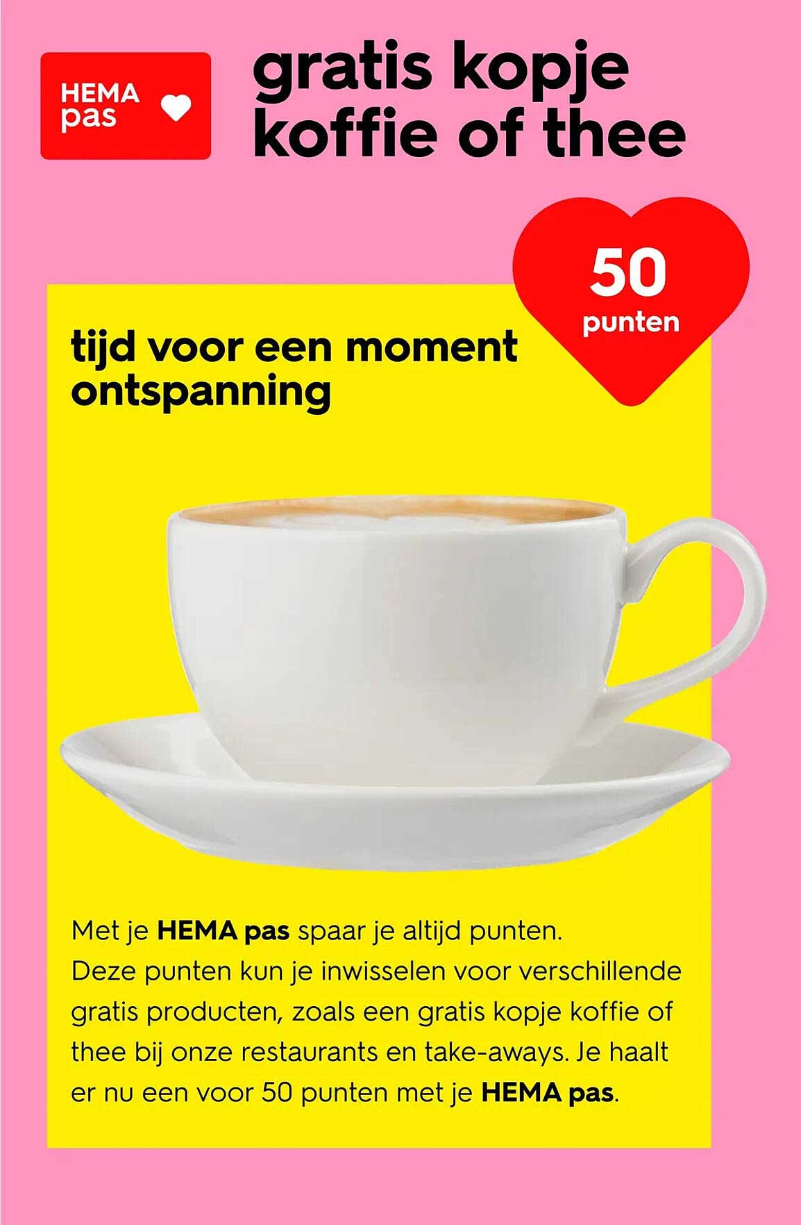 gratis kopje koffie of thee