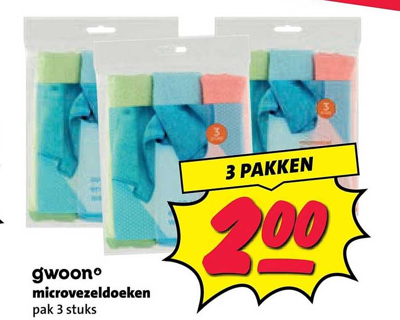 g'woon microvezeldoeken pak 3 stuks 3 pakken