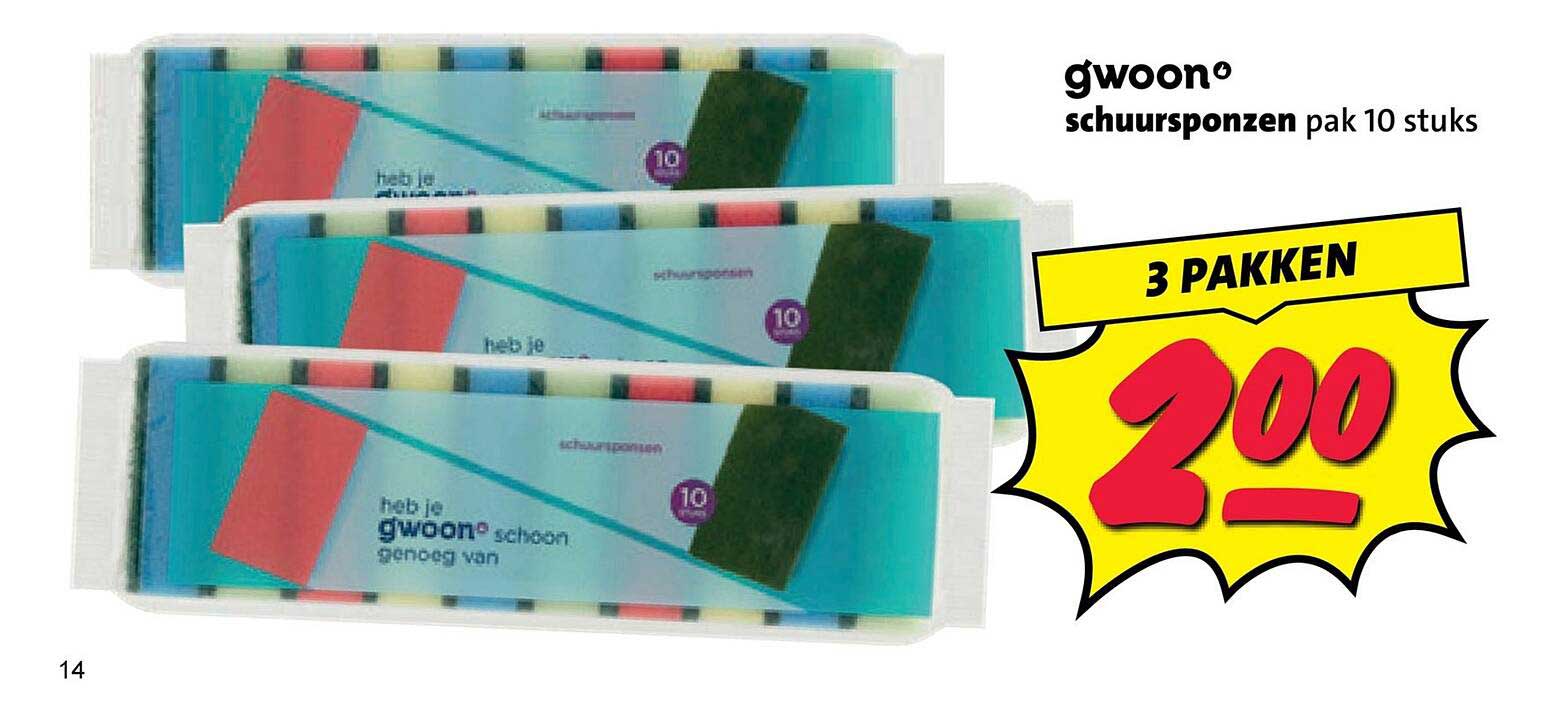 g'woon schuur sponzen pak 10 stuks 3 pakken