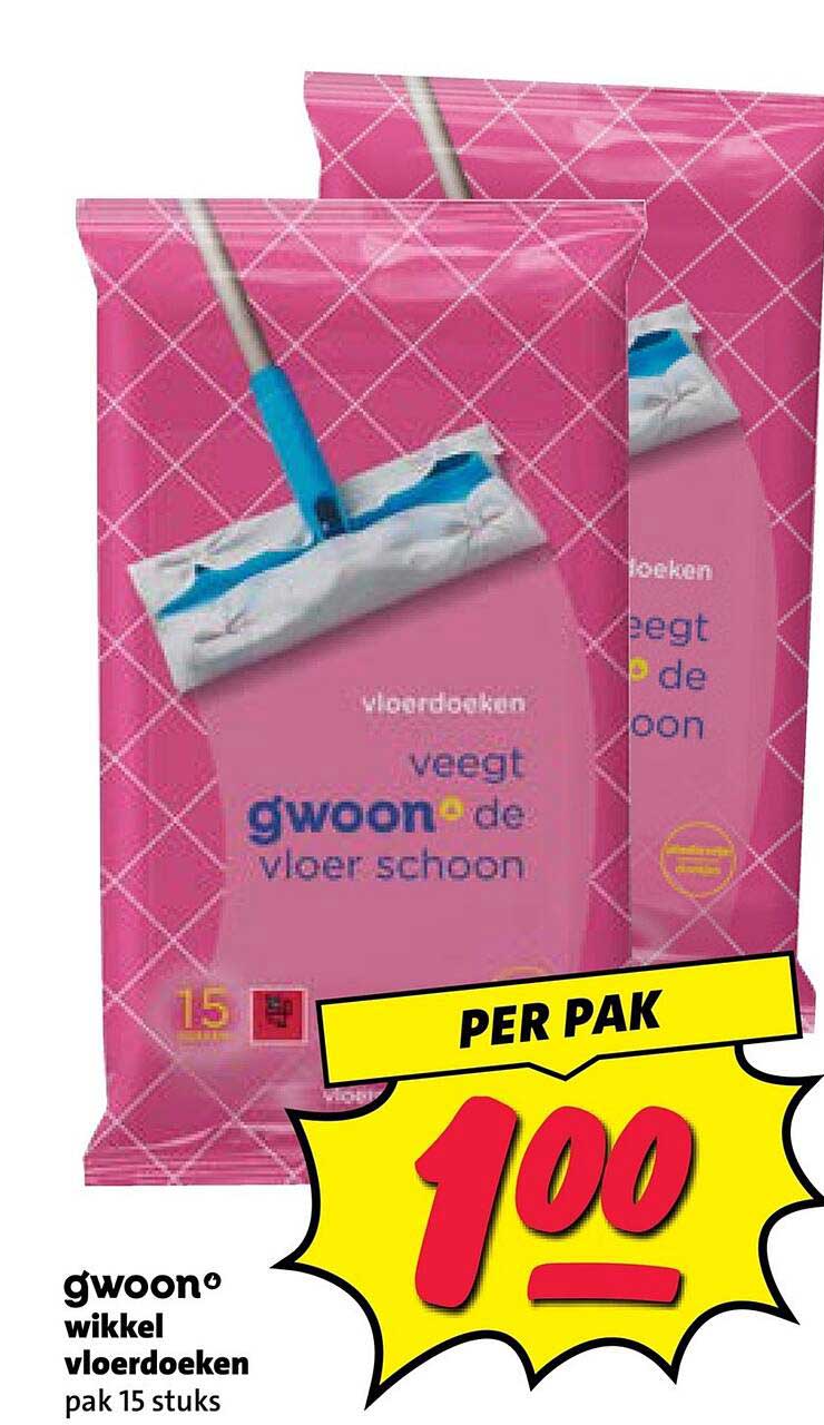 g'woon wikkel vloerdweken pak 15 stuks PER PAK