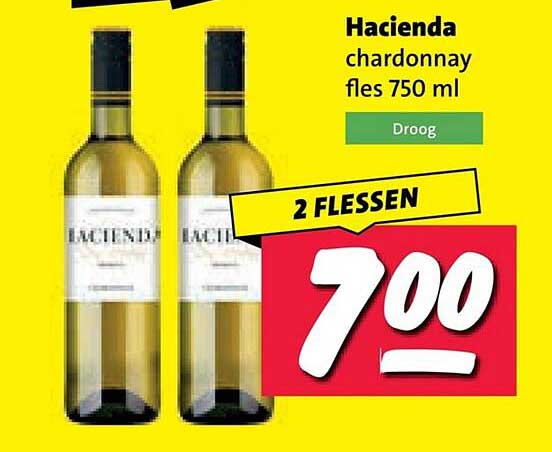 Hacienda chardonnay fles 750 ml Droog 2 flessen