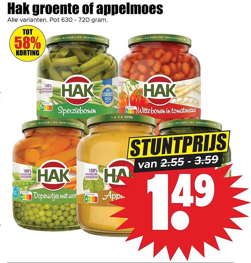 Hak groente of appelmoes