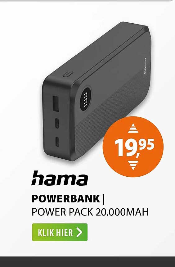 hama POWERBANK | POWER PACK 20.000MAH KLIK HIER