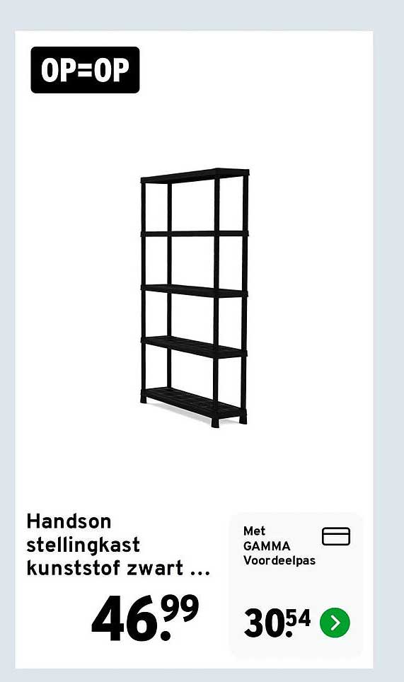 Handson stellingkast kunststof zwart ... OP=OP