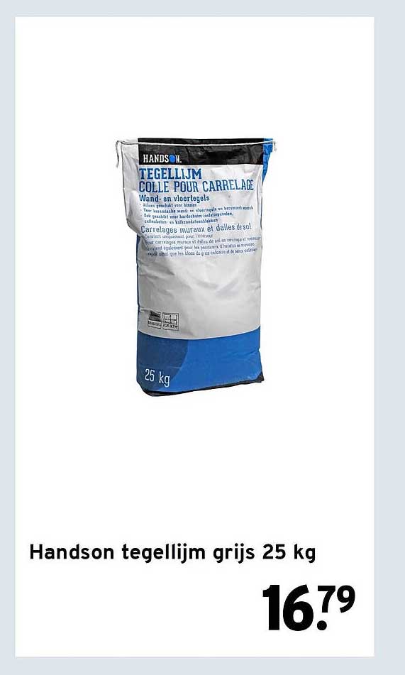 Handson tegellijm grijs 25 kg