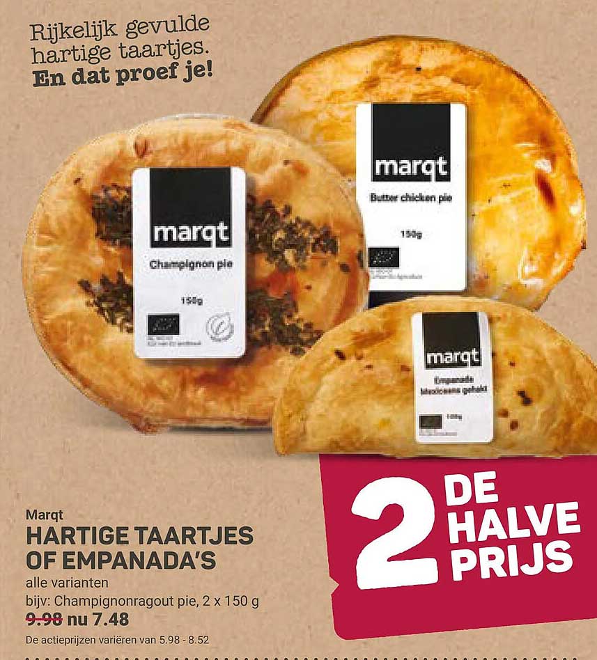 Hartige taartjes of empanada's 2e halve prijs
