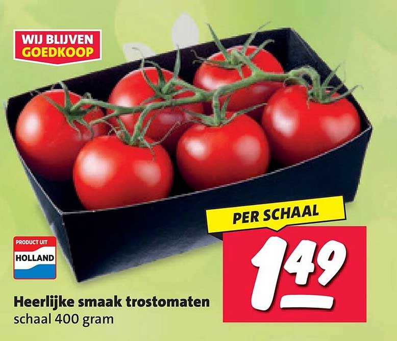Heerlijke smaak trostomaten schaal 400 gram