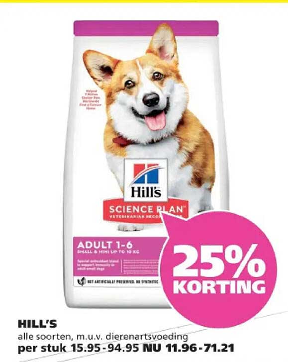 HILL'S alle soorten, m.u.v. dierenartsvoeding 25% KORTING