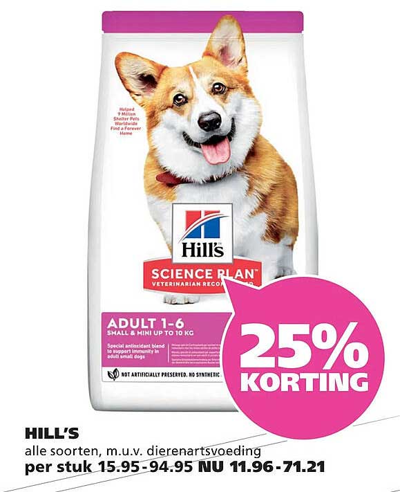 HILL'S alle soorten, m.u.v. dierenartsvoeding 25% korting