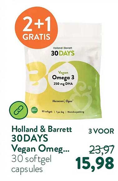 Holland & Barrett 30DAYS Vegan Omeg... 2+1 GRATIS
