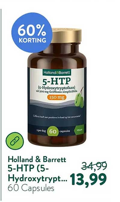 Holland & Barrett 5-HTP (5-Hydroxytrypt...) 60 Capsules 60% KORTING