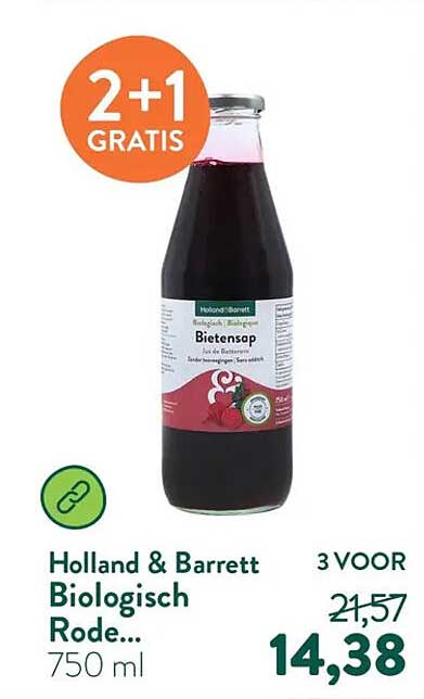 Holland & Barrett Biologisch Rode... 750 ml 2+1 GRATIS