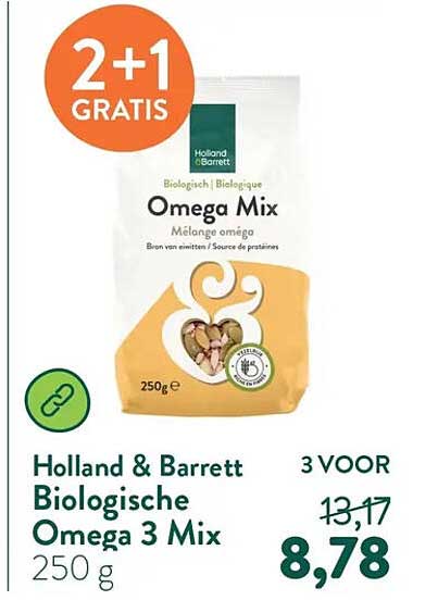 Holland & Barrett Biologische Omega 3 Mix 250 g 2+1 GRATIS